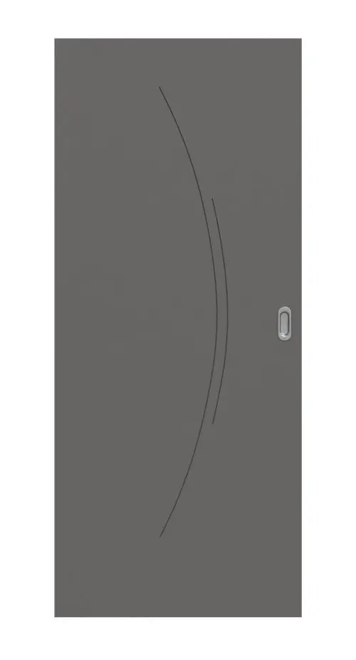 Widok frontowy drzwi przesuwnych Huga Signum 49 Hygge szary RAL 7037 Lack Concept