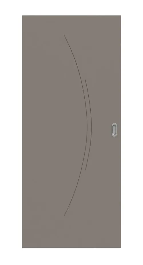 Widok frontowy modelu Signum 49 Basic lakier taupe (kolor ciemnoszaro-brązowy) RAL 7048 drzwi przesuwne - Huga