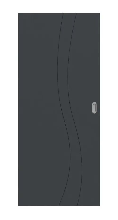 Widok frontowy drzwi przesuwnych Signum 51 Basic lakier antracyt RAL 7016 - Huga