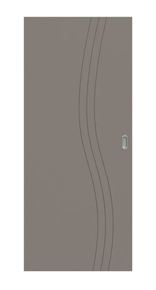 Widok frontowy drzwi przesuwnych Signum 53 Basic lakier taupe (kolor ciemnoszaro-brązowy) RAL 7048 - Huga