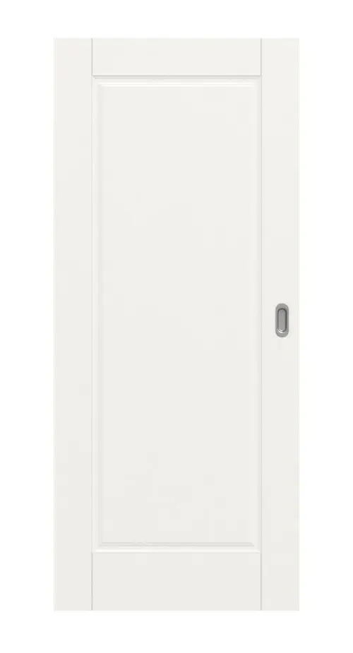 Widok frontowy modelu Kontur 1 klasyczny biały lakier drzwi przesuwne - Huga