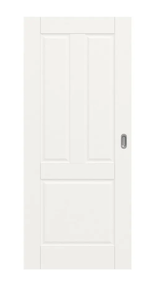 Widok frontowy modelu Kontur 3 klasyczny biały lakier drzwi przesuwne - Huga