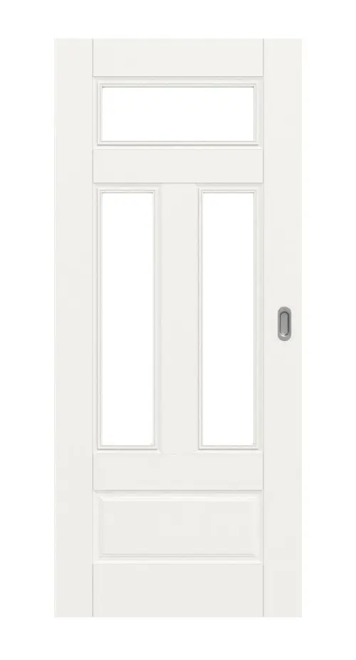 Widok frontowy modelu Kontur 5 LA 2 klasyczny biały lakier drzwi przesuwne - Huga