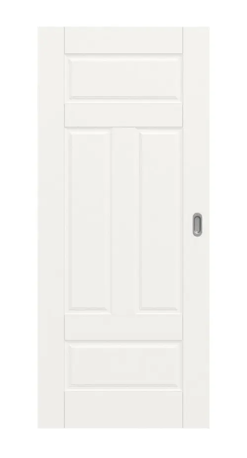 Widok frontowy Kontur 5 klasyczny biały lakier drzwi przesuwne - Huga