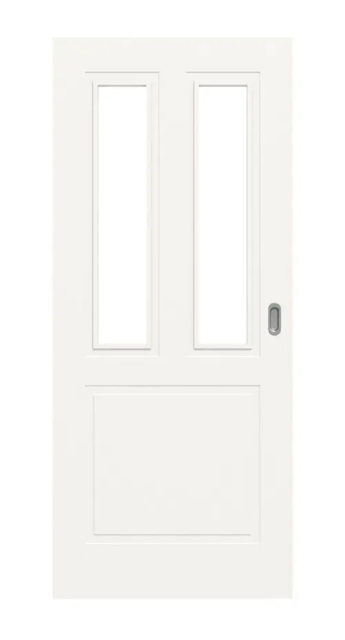 Frontansicht drzwi przesuwnych LEBO Kopenhaga 31 białe lakierowane z przeszkleniem 2 LA