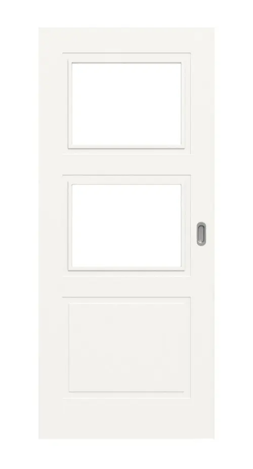 Frontansicht drzwi przesuwnych LEBO Kopenhaga 32 białe lakierowane z przeszkleniem 2 LA