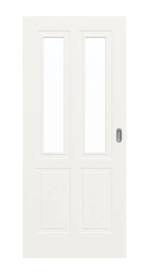 Widok frontowy - drzwi przesuwne Montana 4 LA ClassicLine biały lakier - Hörmann