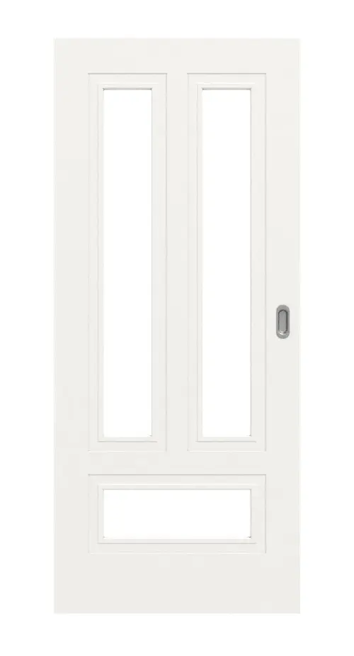 Widok frontowy Lacuna 5 LA klasyczny biały lakier drzwi przesuwne - Huga