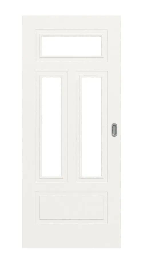 Widok frontowy drzwi przesuwnych Lacuna 6 LA 2 klasyczny biały lakier - Huga