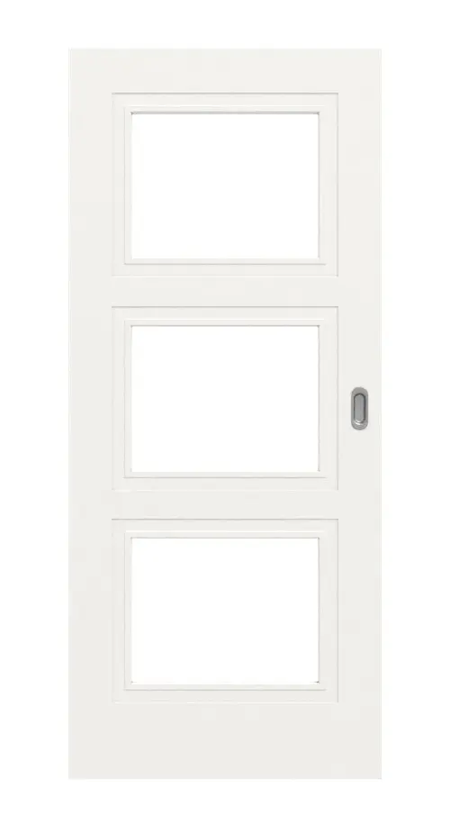 Widok frontowy drzwi przesuwnych Lacuna 7 LA klasyczny biały lakier - Huga