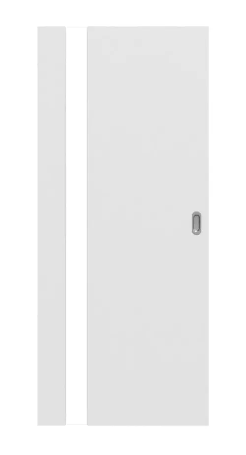 Widok frontowy Smart 1 strona zawiasowa Basic Durat biel baliowa drzwi przesuwne - Huga