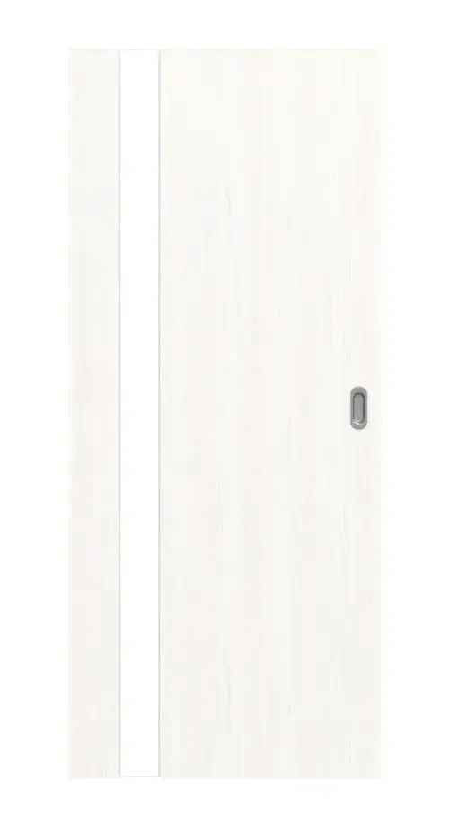 Widok frontowy Smart 1 po stronie zawiasów Basic Durat biel pino drzwi przesuwne - Huga
