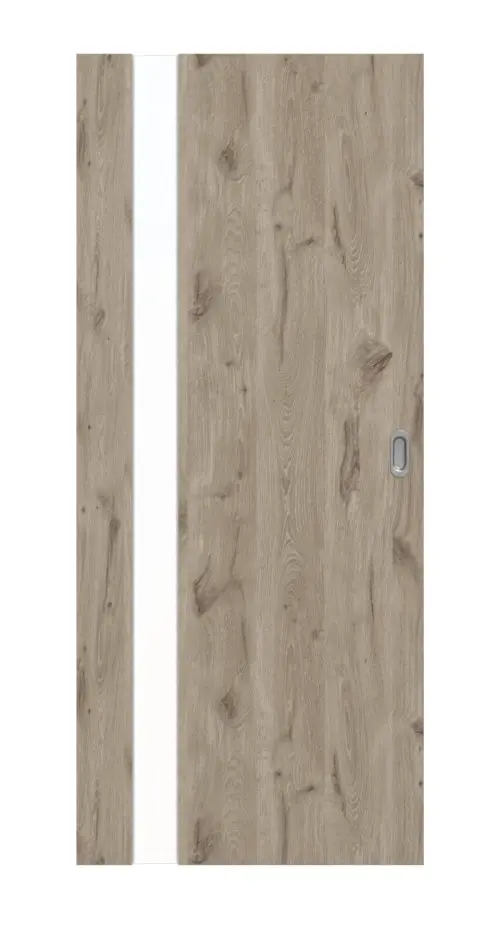HÖRMANN drzwi przesuwne Pure 1 dąb północny Duradecor DesignLine z przeszkleniem po stronie zawiasów