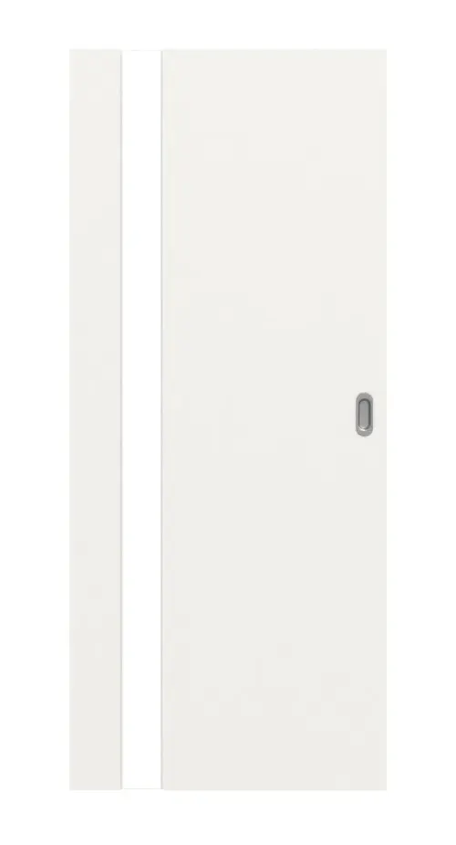 Widok frontowy Smart 1 strona zawiasowa Basic Durat biały beskidzki RAL 9016 drzwi przesuwne - Huga