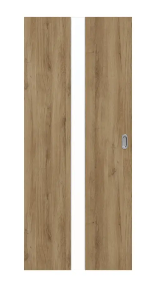 HÖRMANN drzwi przesuwne Pure 1 dąb naturalny Duradecor DesignLine z przeszkleniem na środku