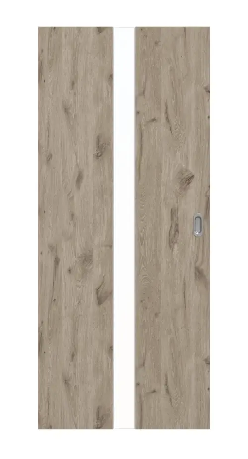 HÖRMANN drzwi przesuwne Pure 1 Dąb Północny Duradecor DesignLine z przeszkleniem na środku