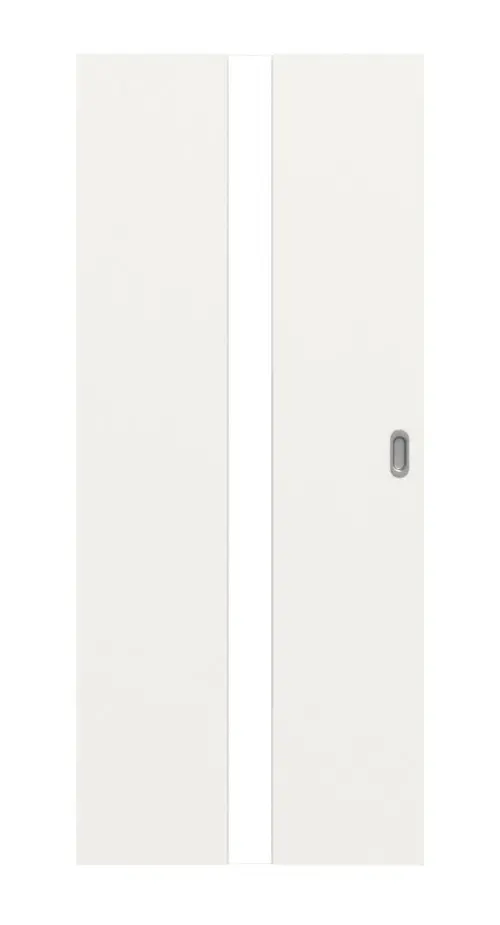 Widok frontowy Smart 1 na środku Basic Durat biały beskidzki RAL 9016 drzwi przesuwne - Huga