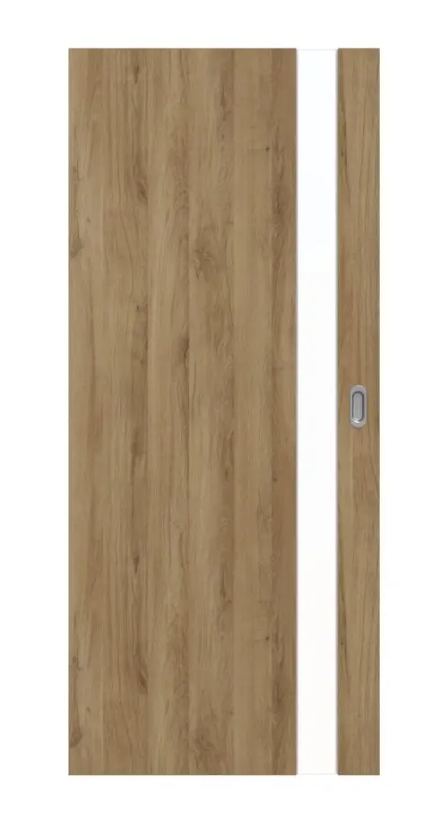 HÖRMANN drzwi przesuwne Pure 1 dąb naturalny Duradecor DesignLine z przeszkleniem od strony zamka