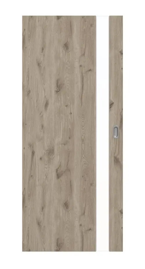 HÖRMANN drzwi przesuwne Pure 1 Dąb północny Duradecor DesignLine z przeszkleniem od strony zamka