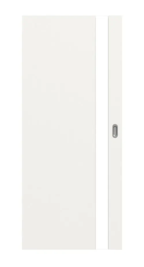 Widok frontowy Smart 1 strona zamka Basic Durat biały beskidzki RAL 9016 drzwi przesuwne - Huga
