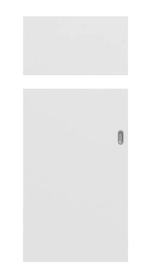 Widok frontowy modelu Smart 1 wzdłuż Basic Durat biel baliowa drzwi przesuwne - Huga