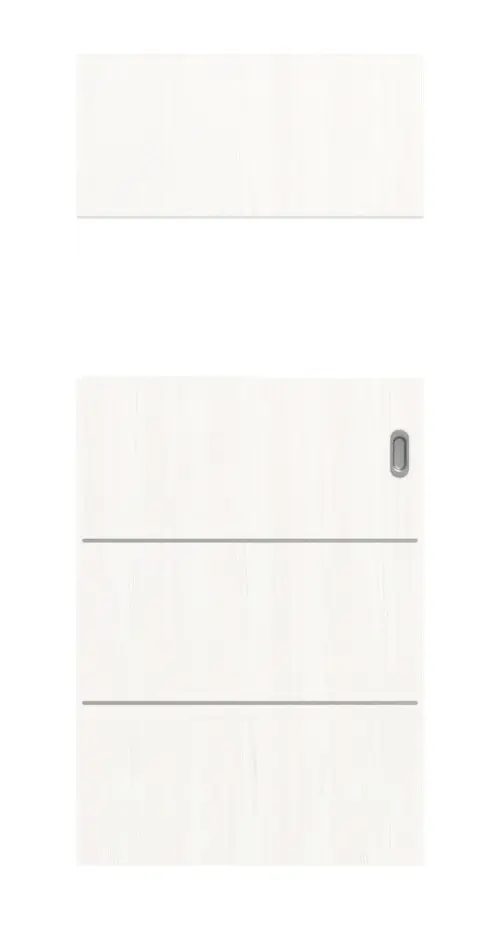 Widok frontowy Smart 2 wzdłuż Plain 80-7 Basic Durat biel pino drzwi przesuwne - Huga