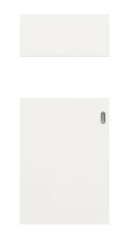 Widok frontowy Smart 2 wzdłuż Basic Durat biały beskidzki RAL 9016 drzwi przesuwne - Huga