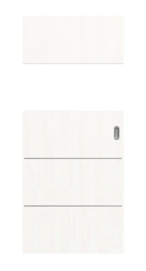 Widok frontowy Smart 2 wzdłuż Steel 80 Basic Durat biel pino drzwi przesuwne - Huga