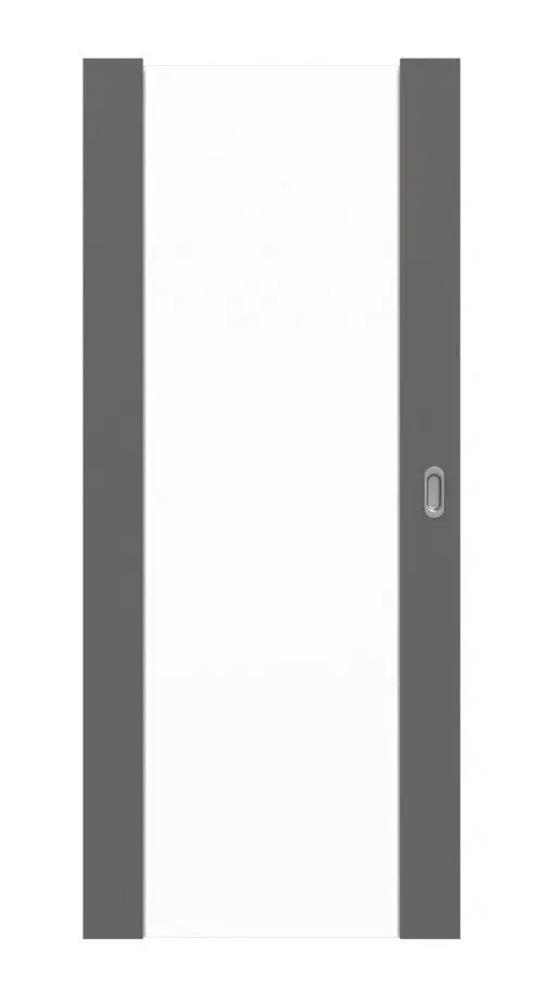 Widok frontowy marki Huga drzwi przesuwne Sueno 1 Hygge szary RAL 7037 Durat Concept