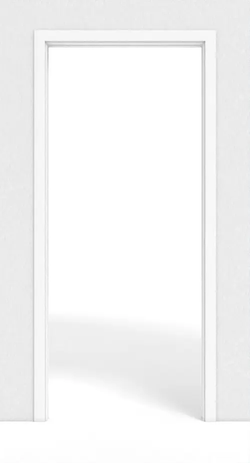 Widok z przodu: system drzwi przesuwnych PortaLit jesion biały Pore ES242 chowany w ścianę - Westag & Getalit