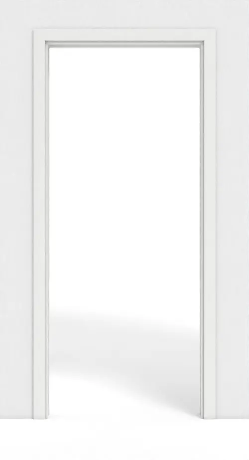 Widok frontowy systemu drzwi przesuwnych chowanego w ścianę marki GARANT, biały lakier matowy 9016 G-TEC