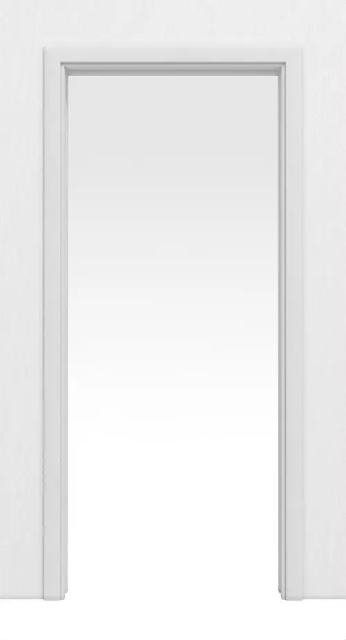 Widok frontowy systemu drzwi przesuwnych chowanych w ścianie biel baliowa Durat - Huga