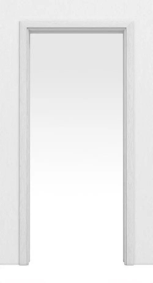 Widok frontowy firmy Huga system drzwi przesuwnych chowany w ścianę dąb biały Durat z ościeżnicą