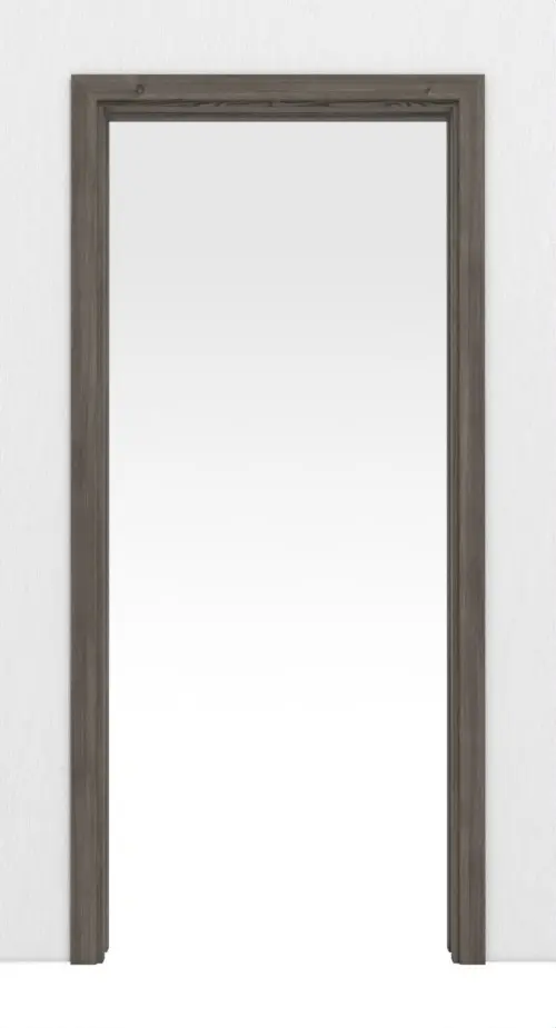 HÖRMANN system drzwi przesuwnych chowany w ścianę szczotkowany modrzew ciemny Duradecor z ościeżnicą