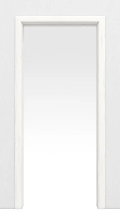 Widok z przodu systemu drzwi przesuwnych chowanych w ścianę biel szczotkowana BaseLine Duradecor - Hörmann