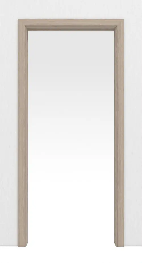 Zdjęcie z przodu systemu drzwi przesuwnych chowanego w ścianę, dąb szary BaseLine Duradecor - Hörmann