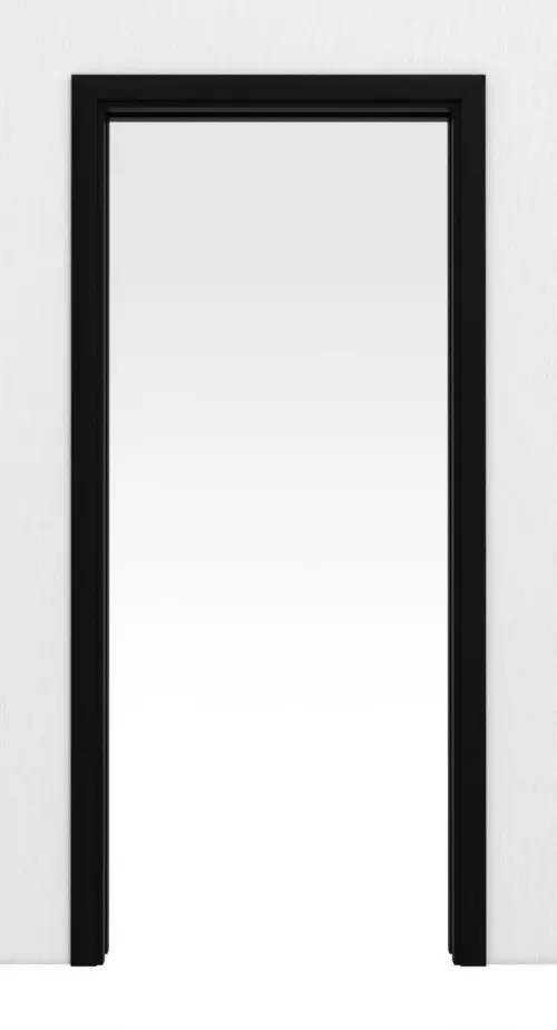 Widok frontowy systemu drzwi przesuwnych chowanego w ścianie BaseLine czarny RAL 9005 lakier - Hörmann