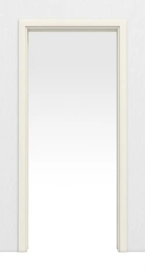 Widok z przodu na system drzwi przesuwnych chowany w ścianę biały RAL 9010 BaseLine Duradecor - Hörmann