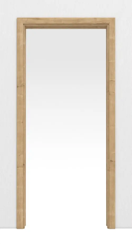 Widok frontowy systemu drzwi przesuwnych chowanego w ścianę dąb sękaty Durat - Huga