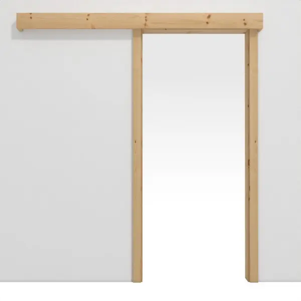 Widok frontowy naściennego systemu drzwi przesuwnych sosna drewno lite - Kilsgaard