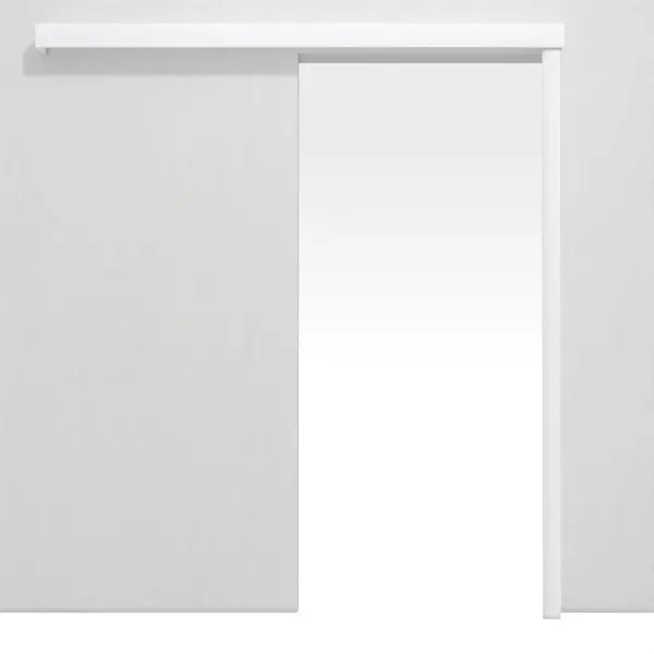 System drzwi przesuwnych naścienny, biel arktyki, folia dekoracyjna, bez ościeżnicy