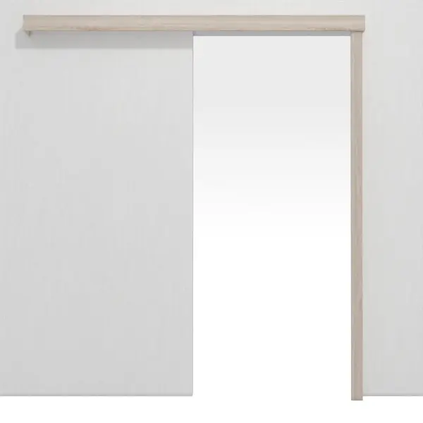 Widok frontowy systemu drzwi przesuwnych CLASSEN Orzech Kolumbia jasny 3D Look bez ościeżnicy