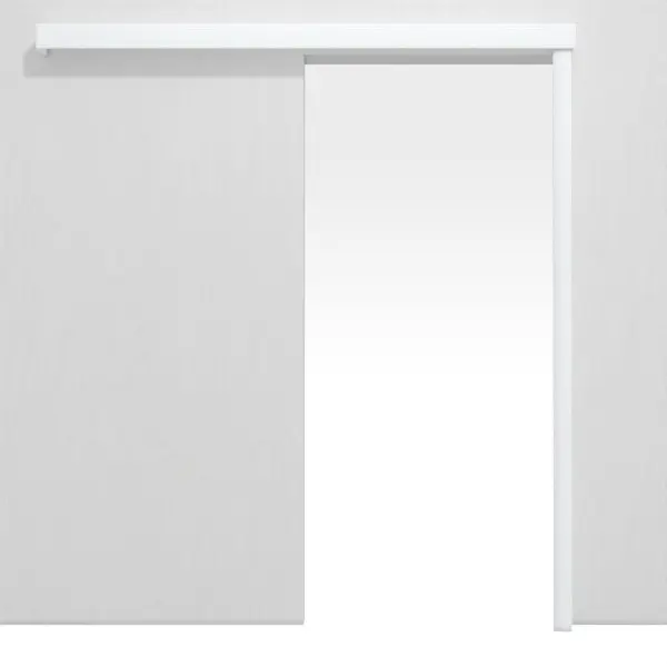 System drzwi przesuwnych biały folia dekoracyjna przesuwny przed ścianą bez ościeżnicy