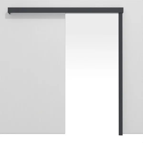 Widok frontowy systemu drzwi przesuwnych naściennych grafitowy CPL bez ościeżnicy - Classen
