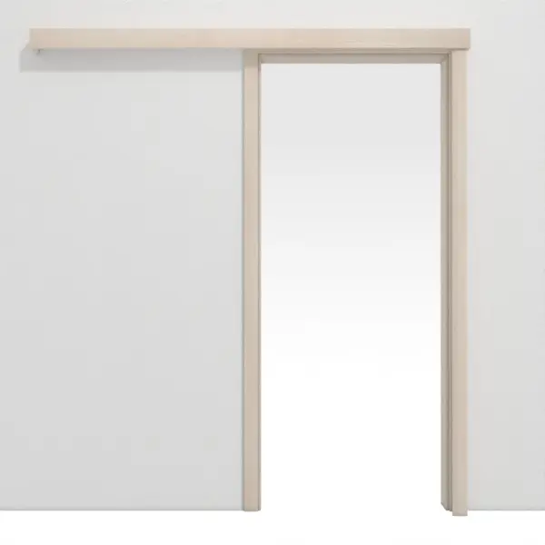 Widok frontowy systemu drzwi przesuwnych naściennych akacja jasna CPL z ościeżnicą - Classen