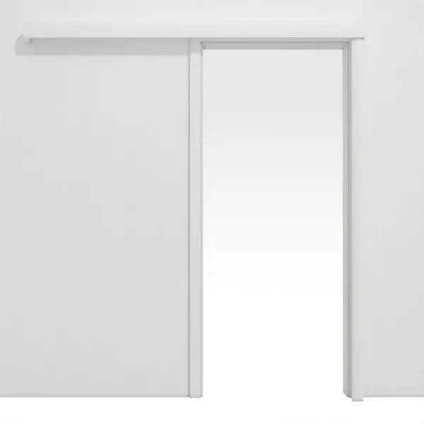 System drzwi przesuwnych CLASSEN, biały matowy CPL, montowany przed ścianą, z ościeżnicą