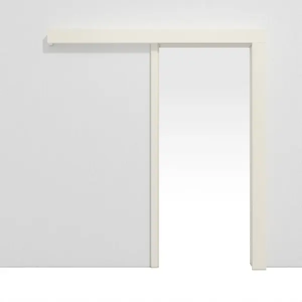 Widok frontowy systemu drzwi przesuwnych naściennego biały Lamikor - Kilsgaard