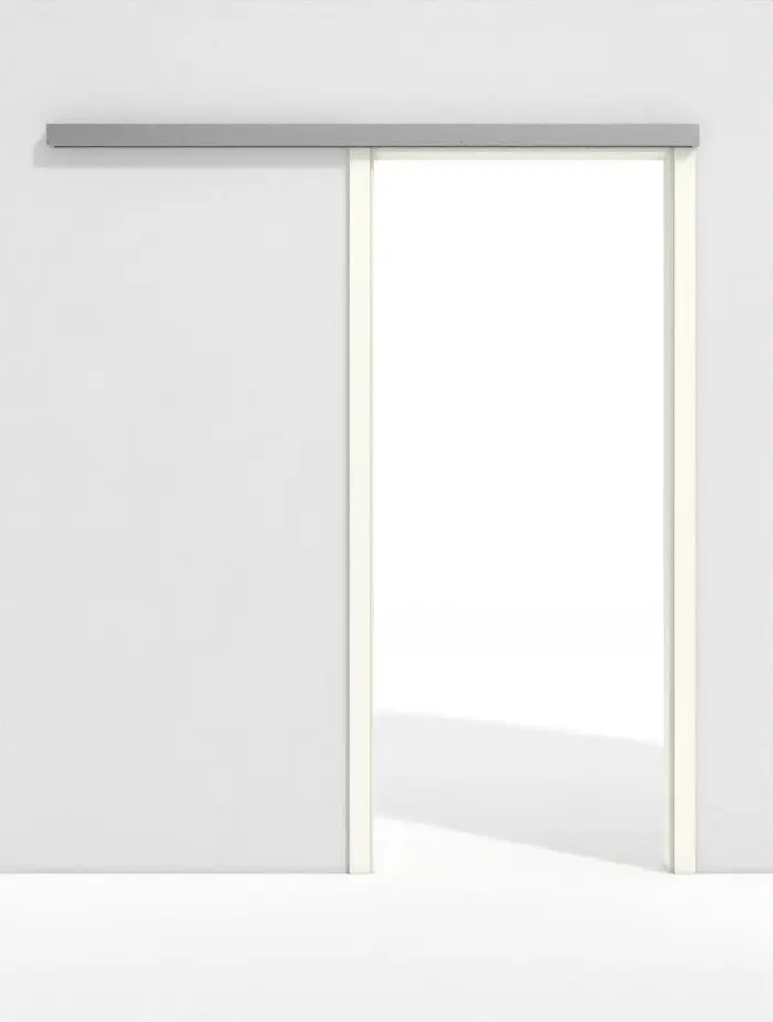 Widok frontowy naściennego systemu drzwi przesuwnych GARANT Line, W1000ST9 Premium biały GHK08