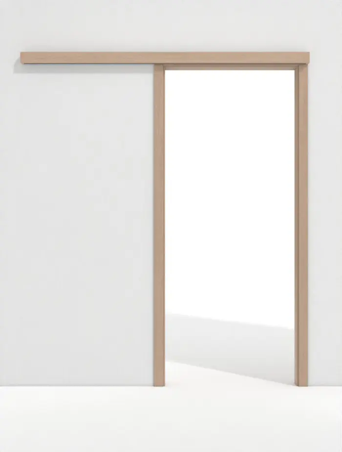 System drzwi przesuwnych WESTAG biegnący przed ścianą Jasna pinia Pi 11 PortaLit CPL z ościeżnicą