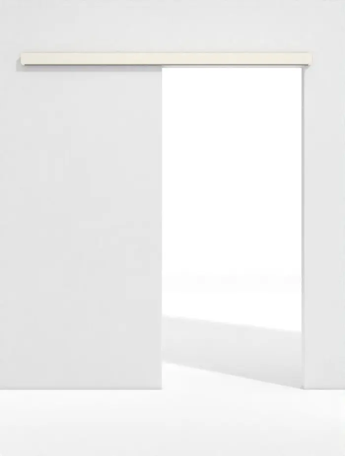 Widok z przodu systemu drzwi przesuwnych PortaLit klasyczna biel A223 naściennego bez ościeżnicy - Westag